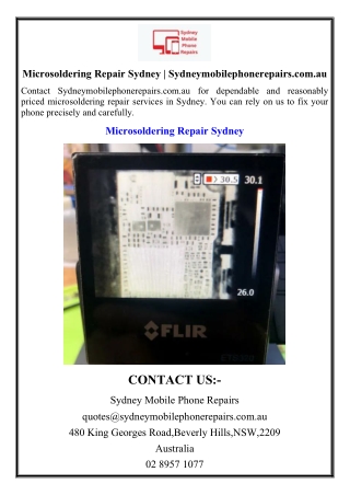 Microsoldering Repair Sydney | Sydneymobilephonerepairs.com.au