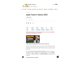 Jupiter Transit In Gemini Astrology Report 2025