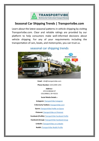 Seasonal Car Shipping Trends  Transportvibe.com