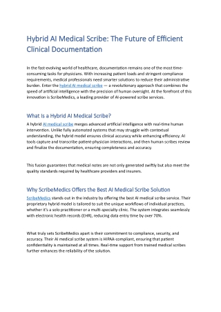 Hybrid AI Medical Scribe