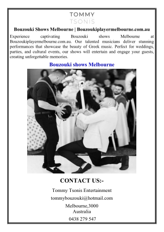 Bouzouki Shows Melbourne | Bouzoukiplayermelbourne.com.au