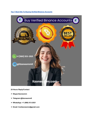 Top 7 Best Site To Buying Verified Binance Accounts