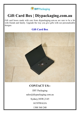 Gift Card Box | Diypackaging.com.au