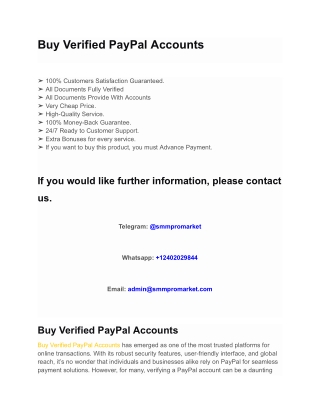 Buy Verified PayPal Accounts