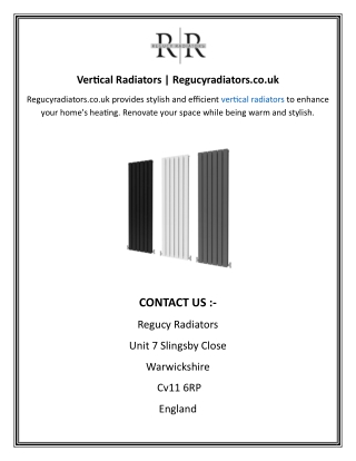 Vertical Radiators  Regucyradiators.co.uk