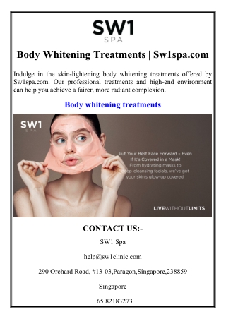 Body Whitening Treatments | Sw1spa.com