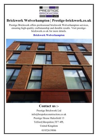 Brickwork Wolverhampton Prestige-brickwork.co.uk