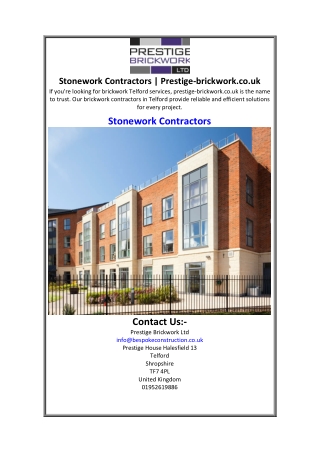 Stonework Contractors  Prestige-brickwork.co.uk.