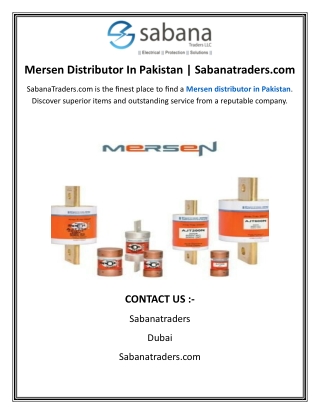 Mersen Distributor In Pakistan | Sabanatraders.com