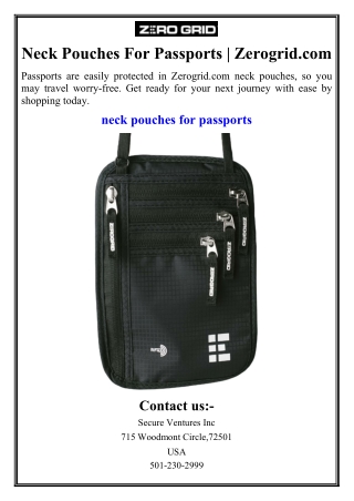 Neck Pouches For Passports | Zerogrid.com