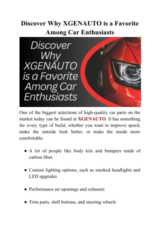 Custom Car Excellence | XGENAUTO in Los Angeles