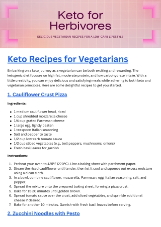Keto Recipes for Vegetarians
