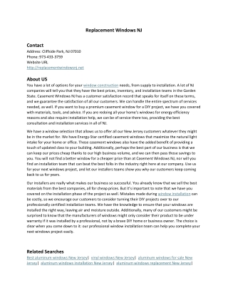 Replacement Windows NJ