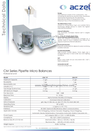1µg Pipette Micro Weighing Balance | Aczet Pipette Micro CM-P Series Weighing Ba