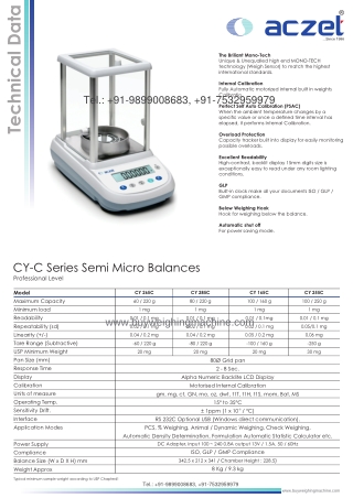 0.01/0.1 mg Semi Micro Balance Dual Range | Aczet Semi Micro Balance Dual Range