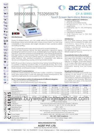 220gm/1mg Touch Screen Precision Balance | Aczet Touch Screen Precision Balance