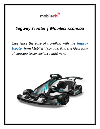 Segway Scooter | Mobileciti.com.au