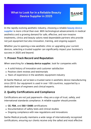 What to Look for in a Reliable Beauty Device Supplier in 2025
