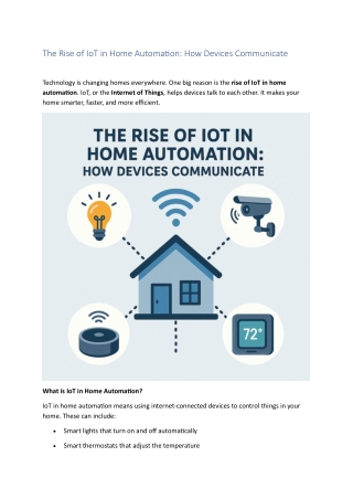 The Rise of IoT in Home Automation How Devices Communicate