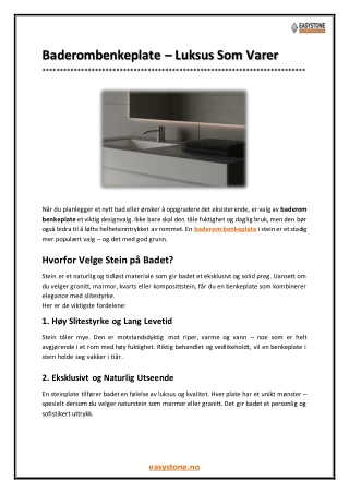 Baderombenkeplate – Luksus Som Varer