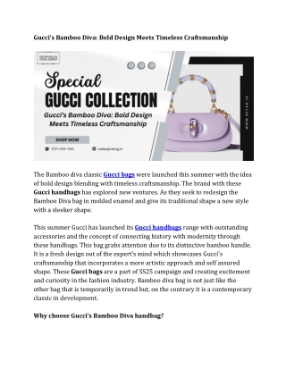 Gucci’s Bamboo Diva_ Bold Design Meets Timeless Craftsmanship