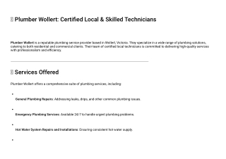 Plumber Services in Wollert