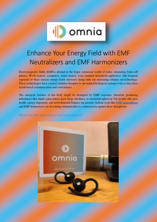 Enhance Your Energy Field with EMF Neutralizers and EMF Harmonizers
