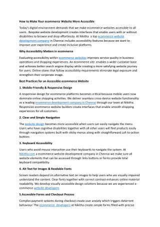 How to Make Your ecommerce Website More Accessible