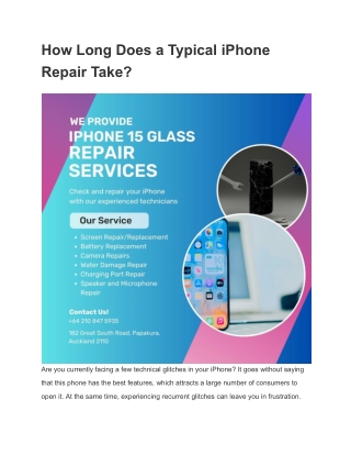 How Long Does a Typical iPhone Repair Take