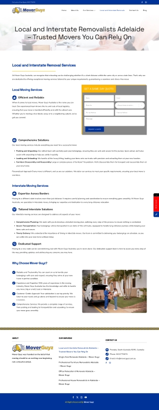 Local and interstate Removalists Adelaide