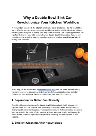 Why a Double Bowl Sink Can Revolutionize Your Kitchen Workflow