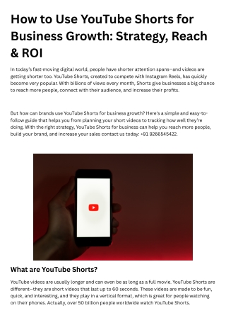 How to Use YouTube Shorts for Business Growth