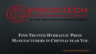 Find Trusted Hydraulic Press Manufacturers in Chennai near You