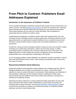From Pitch to Contract_ Publishers Email Addresses Explained