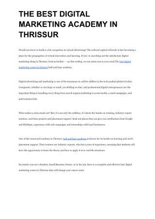 THE BEST DIGITAL MARKETING COMPANY IN THRISSUR