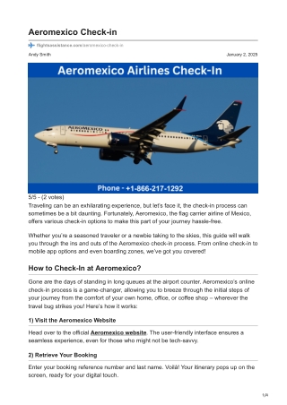Top Features That Enhance Your Aeromexico Check-In Experience