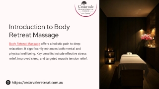 Book a body retreat massage today!! from cedervale retreats