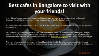 Best cafes in Bangalore to visit with your friends