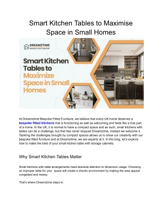Smart Kitchen Tables to Maximise Space in Small Homes
