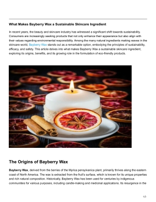 What Makes Bayberry Wax a Sustainable Skincare Ingredient