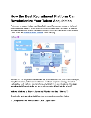 How the Best Recruitment Platform Can Revolutionize Your Talent Acquisition