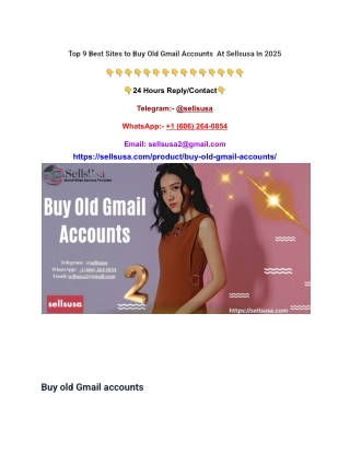 Top 9 Best Sites to Buy Old Gmail Accounts At Sellsusa In 2025