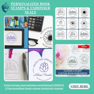 Personalized Book Stamps & Embosser Seals