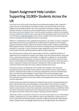 Expert Assignment Help London: Supporting 10,000  Students Across the UK
