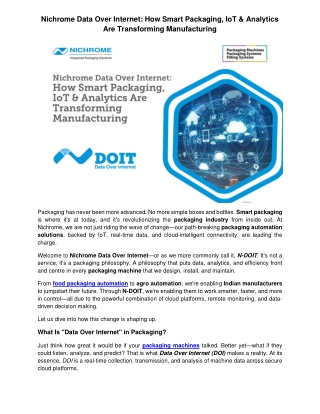 Nichrome Data Over Internet How Smart Packaging, IoT & Analytics Are Transformin