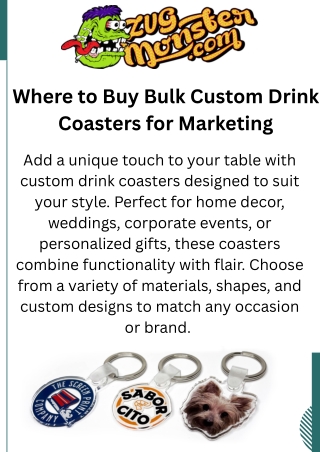 Custom Drink Coasters – Personalized Coasters for Home, Events & Gifts