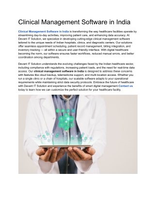 Clinical Management Software in India