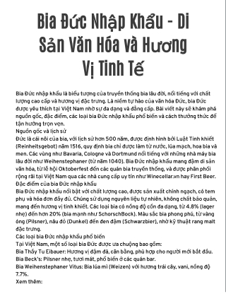 Bia Đức Nhập Khẩu