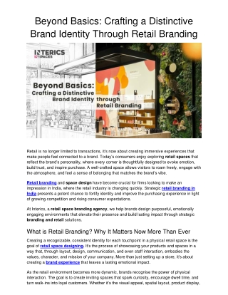 Beyond Basics Crafting a Distinctive Brand Identity Through Retail Branding