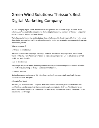 Best Digital Marketing Company in Thrissur